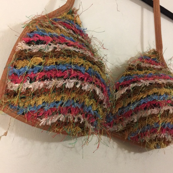 🤩 Fuzzy Multi-colored Venus swim top (C cup) 🎉 - Picture 4 of 8